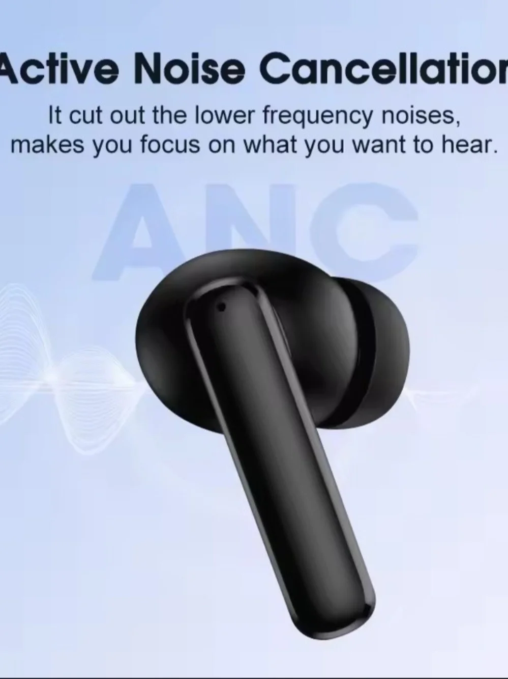 QCY T13 ANC Active Noise Cancelling Wireless Earbuds, White-Black